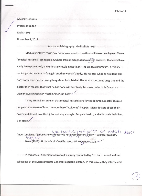 annotated essay writing